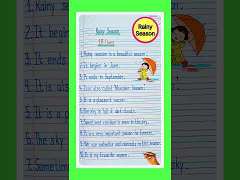 10 Lines On Rainy Season in English/Essay On Rainy Season in English/Rainy Season in English