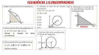 CIRCUNFERENCIA - EJERCICIOS  RESUELTOS