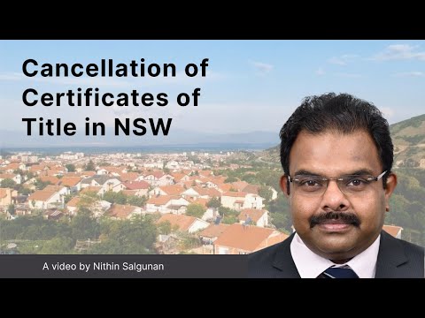 Cancellation of Certificates of Title by NSW Government