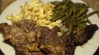 Easy Quick Dinner Recipe For College Dorm Students & Beginners: Steak, Green Beans & Egg Noodles