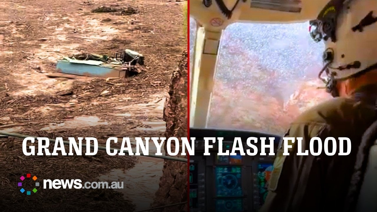 Flash flood rushing through the Grand Canyon