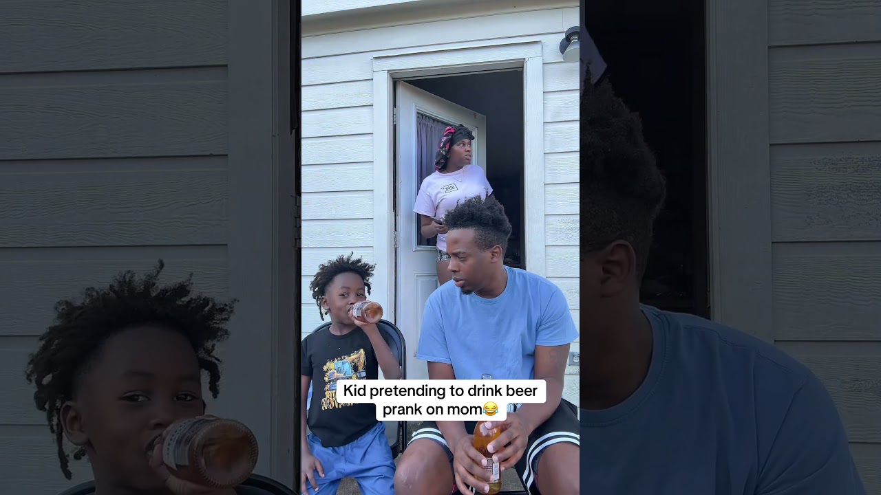 Son pretends to drink beer prank😂#shorts #funny #prank