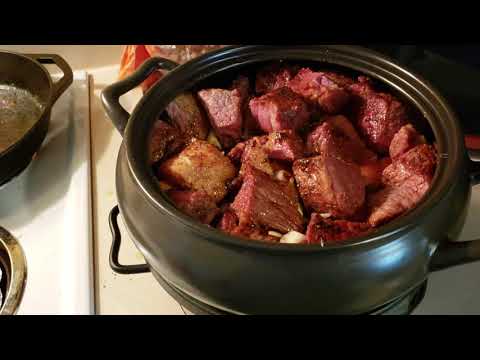 A Corned Beef Brisket is Pan Seared and then into the...