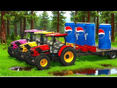 LOAD AND TRANSPORT PEPSI & CANDY WITH DEUTZ TRACTORS - FS25 🥤🍬