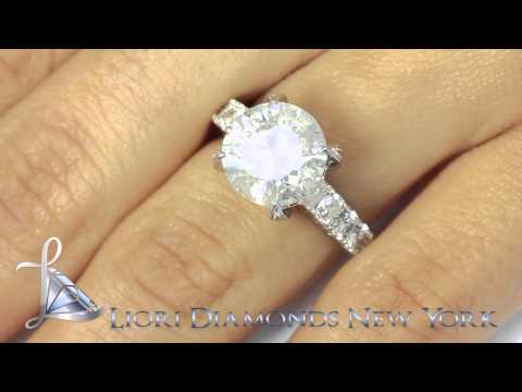 ER-1027 - 6.42 Carat E-I1 Certified Natural Round Diamond Engagement Ring 14k White Gold