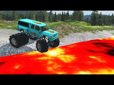 Cars vs Lava River 🔥 BeamNG.Drive