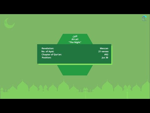 Surah Al Lail with English Pronunciation and Translation
