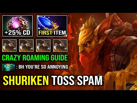 NONSTOP Shuriken Spam 1st ITEM Scepter Crazy Roaming Bounty Hunter Offlane 100% Annoying Meta Dota 2