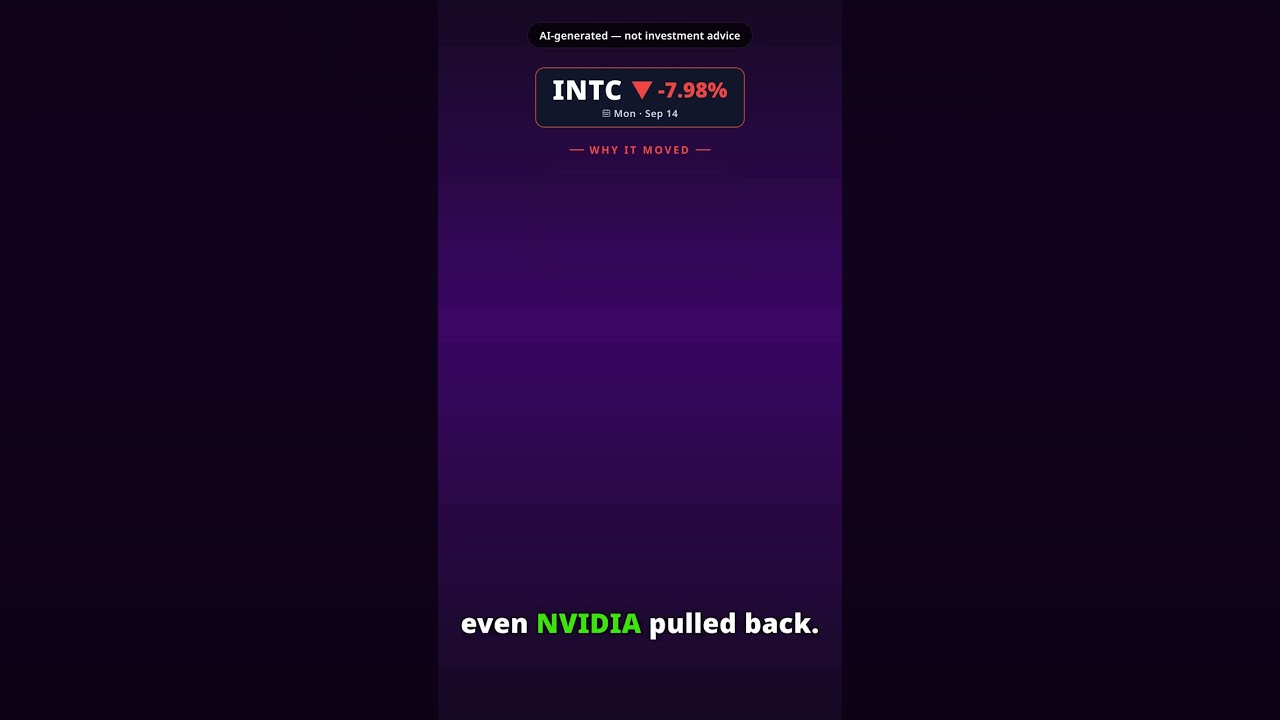 ¿Por qué pierde terreno la acción de Intel hoy? INTC -7.98% (14 sep)