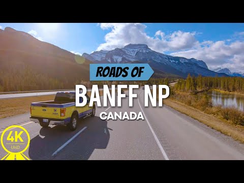4K Scenic Drive Video for Virtual Treadmill Workout | In-Door Cycling - Roads of Banff National Park