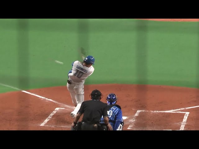 【2回裏】4番の一撃!! ファイターズ・清水優心 3塁線を破る2ベースヒット!! 2022年3月19日 北海道日本ハムファイターズ 対 横浜DeNAベイスターズ