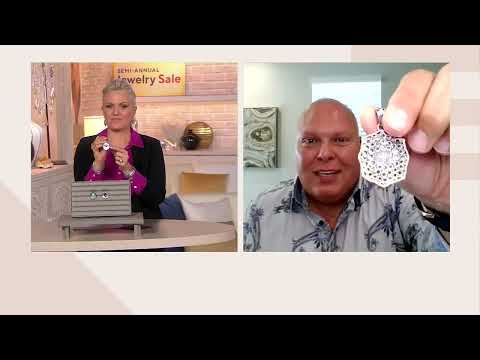 Artisan Crafted by Robert Manse Sterling Silver Oval Gemstone Scroll Pendant on QVC