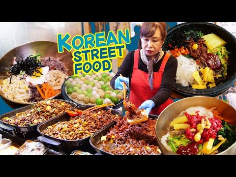 ORIGINAL Bibimbap e mercado noturno KOREAN STREET FOOD em Jeonju, Coreia do Sul