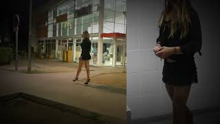 Lily, crossdressing in public with different styles...