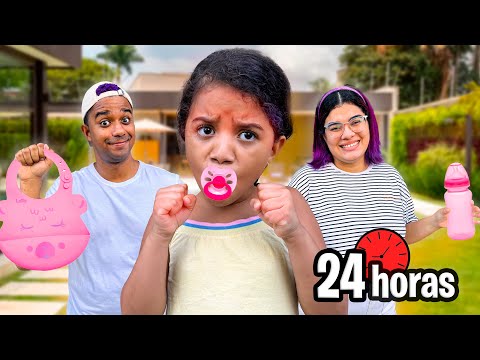 TRATAMOS NOSSA FILHA COMO UMA BEBÊ POR 24 HORAS