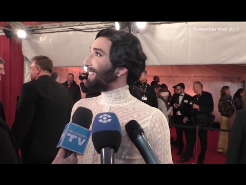 Conchita Wurst interview, SemperOpernball, Dresden, 03.02.2017