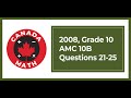 2008 Grade 10 AMC 10B Questions 21 25