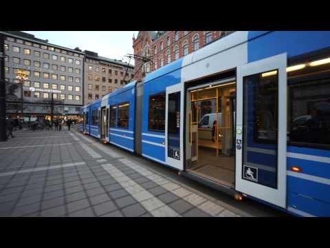 Sweden, Stockholm, tram ride from Norrmalmstorg to Djurgårdsbron Video