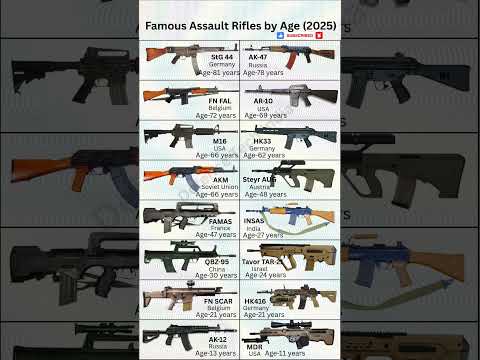 Famous Assault Rifles Ranked by Age (1944–2025) #shorts