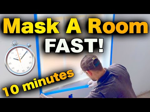 How To Mask A Room Up - Ready To Spray Paint FAST Using The 3M M3000 Hand Masker!