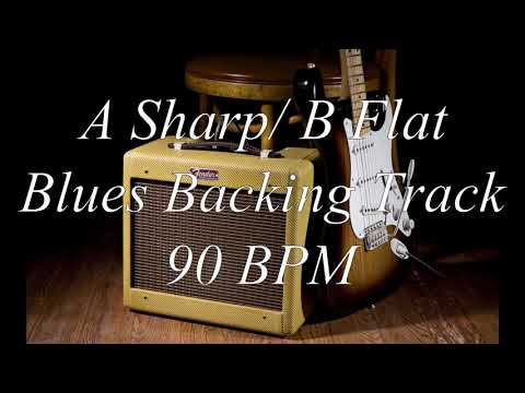 A#/Bb Blues Backing Track. 90 BPM