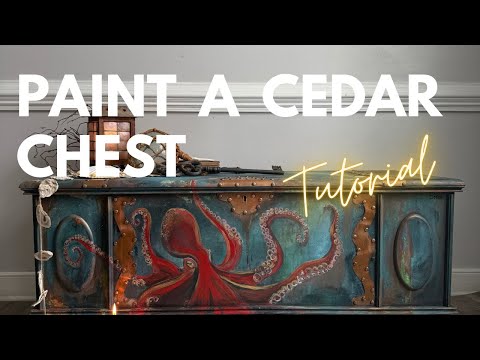 Painting a solid wood chest with Terra Clay Paint - A DIY your own seascape with Terra Paint!