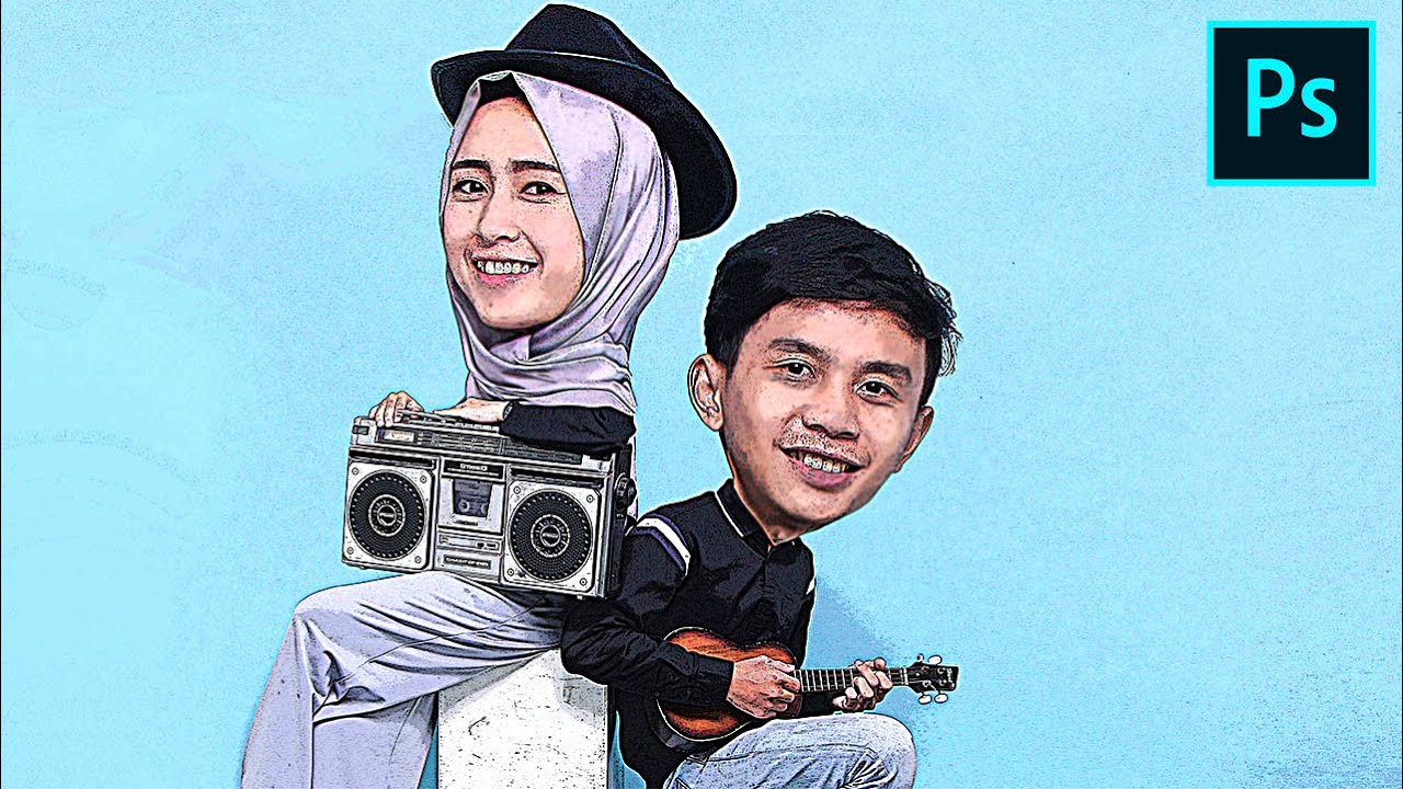 3d caricature using Adobe Photoshop tutorials by Amdan Graphic studio