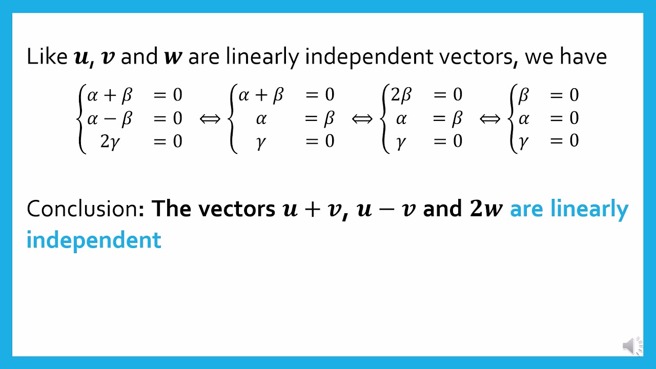 Linear dependence or linear independence