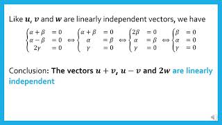 Linear dependence or linear independence