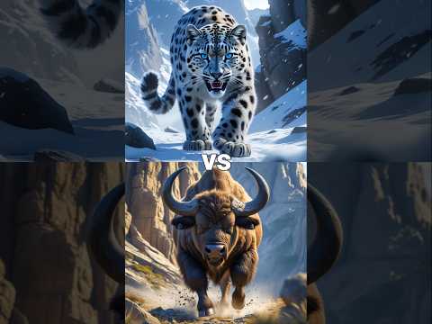 Mountain Leopard vs Mountin Buffalo (viper, hyena, bison, wolf, bear) #pantherauncia # jaguar #ai