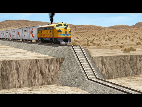 Trains vs Unfinished Railroad - BeamNG.drive