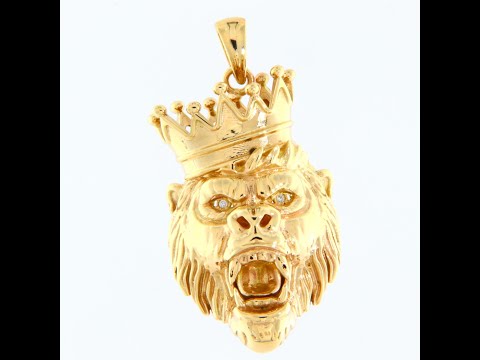 Pandant Aur 14k Cubic Zirconia Gorilla King - Putere si Autoritate Regala