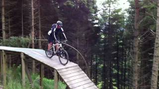 preview picture of video 'Coed Llandegla Forest Mountain Biking - Drop Shore Crash!'