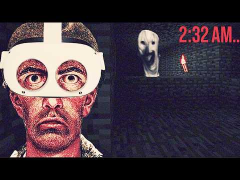 I Spent Overnight in a Cave in VR Minecraft with Horror Mods