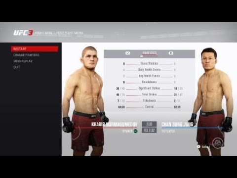 Khabib Nurmagomedov vs Chan Sung Jung UFC 3 PS4 PRO