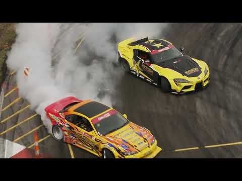 追走ドリフトをスローモーションで見る迫力映像。上から見るフォーミュラドリフト 2020 セントルイス（ミゾーリ）