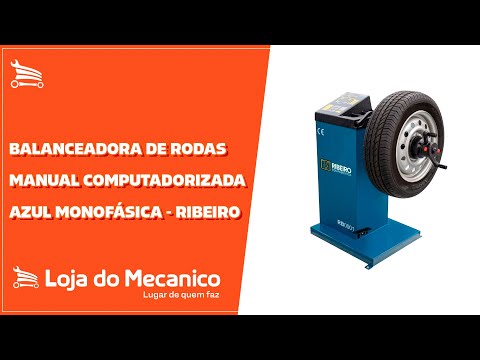 Balanceadora de Rodas Manual Computadorizada Azul  Monofásica - Video