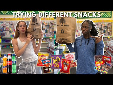 Trying DIFFERENT Dollar Tree Snacks BLINDFOLDED
