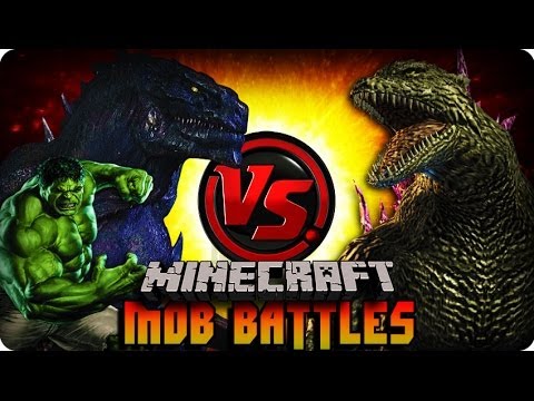 Minecraft Mods - GODZILLA & HULK  VS MOBZILLA ! Mob Battle (SUPERHERO/ ORESPAWN / GODZILLA MODS)