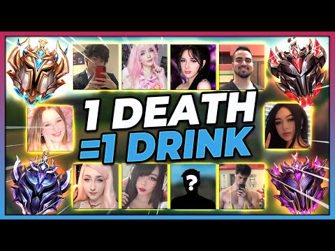 *1 DEATH IS 1 DRINK* MASSIVE 5V5 COLLAB WITH E-GIRLS (171 TOTAL KILLS!!!) - League of Legends