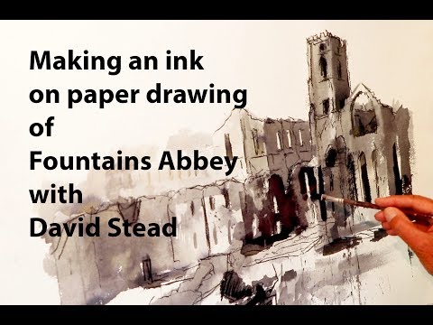 Thumbnail of Making a Drawing of Fountains Abbey in ink and Pitt Charcoal Thumbnail of Making a Drawing of Fountains Abbey in ink and Pitt Charcoal