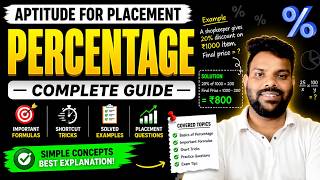 Percentage Aptitude Tricks & Questions for Placements 2026 🔥 | Complete Guide for Freshers