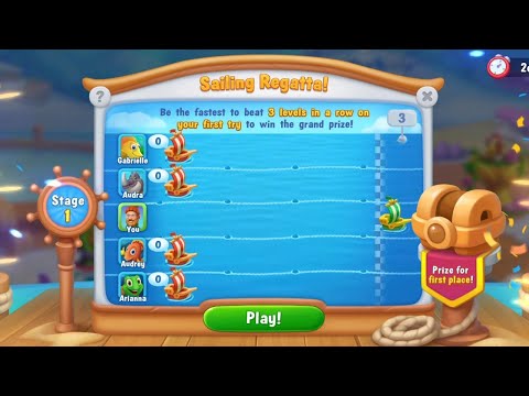 @Fishdom Win Strikes Level 11496 - Super Hard Level 11499. Win 1st Place Sailing Regatta 1
