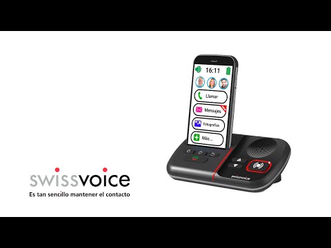 Teléfono Táctil Swissvoice C50s + Pulsera SOS + Funda