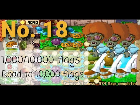 Plants vs. Zombies Survival: Endless 974-1000 Flags | No Ladder and Umbrella Leaf | Android