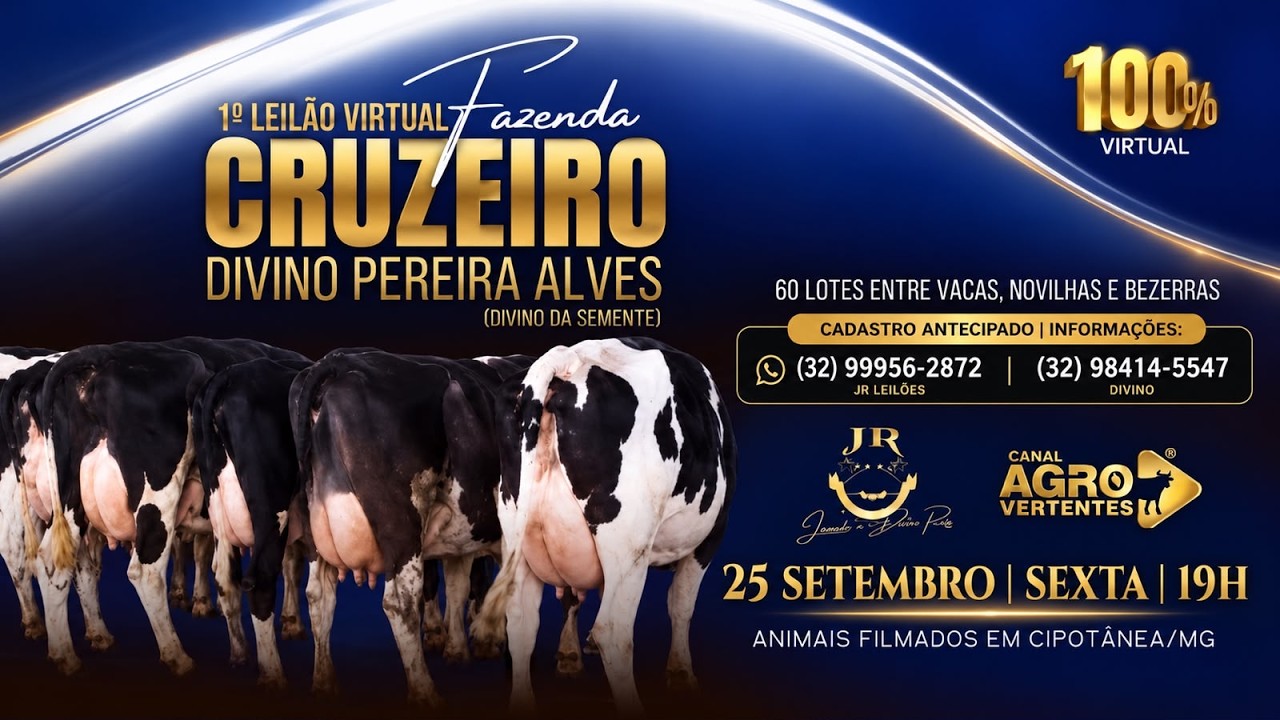 1º LEILÃO VIRTUAL FAZENDA CRUZEIRO - DIVINO DA SEMENTE - CIPOTANÊA/MG - 25/09/2026