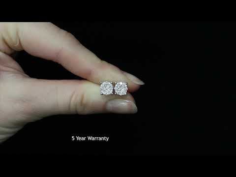 HJ433 - 18ct White Gold 0.50ct Cluster Diamond Studs