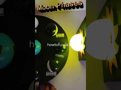 moon phases working model with lights -  - science project - shorts - howtofunda