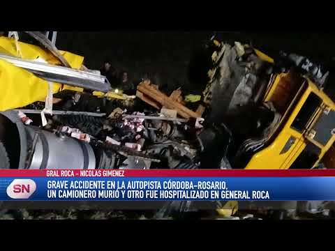 TRÁGICO ACCIDENTE EN LA AUTOPISTA CÓRDOBA-ROSARIO A LA ALTURA DE GENERAL ROCA