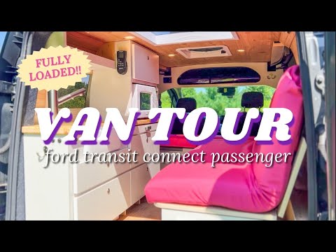 FULLY LOADED MICRO CAMPER VAN | FULL TOUR | Ford Transit Connect Passenger